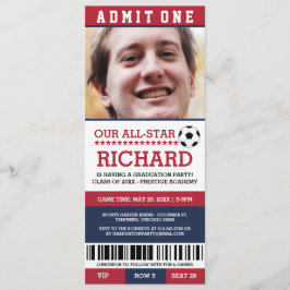 Convites Convidados para Festa de formatura de futebol verm