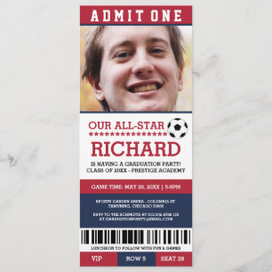 Convites Convidados para Festa de formatura de futebol verm