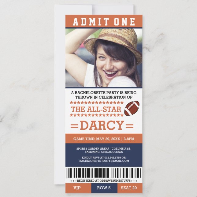 Convites Convidados para Festa de solteira de futebol (Frente)