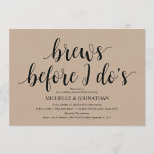 Convites Convidados para Janto de Casamento Rustic Kraft