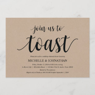 Convites Convidados para Janto de Casamento Rustic Kraft