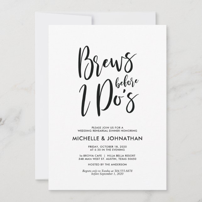 Convites Convidados para Janto de ensaio de casamento perfe (Frente)