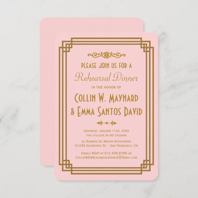 Convites Convidados para Janto de ensaio em Deco de Arte Ro (Frente/Verso)