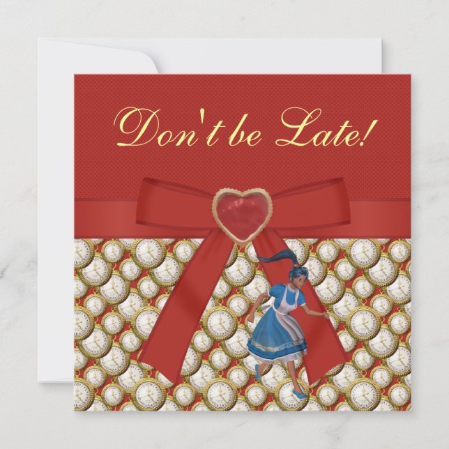 Convites Convidados para o Tea Party Alice no País das Mara (Frente)