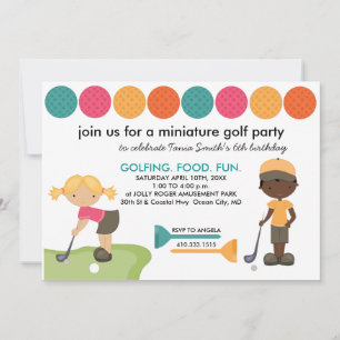 Convites Convidados para solicitação especial de mini Golf