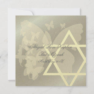 Convites Convidados Star of David/Butterfiles Bat Mitzvah,