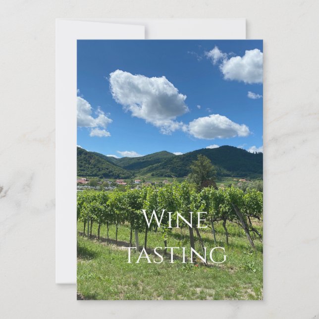 Convites Convidamo-lo para o provando de vinho em 25.7.2026 (Frente)