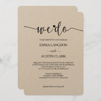 Convites Convidamos De Casamento - Kraft