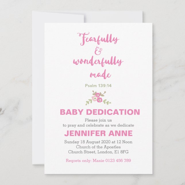 Convites Convidar a dedicação a bebês de forma feliz e mara (Frente)