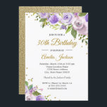 Convites Convidar aniversário de 30 anos Floral Dourado Rox<br><div class="desc">Convites florais mais bonito na Loja Little Bayleigh!</div>