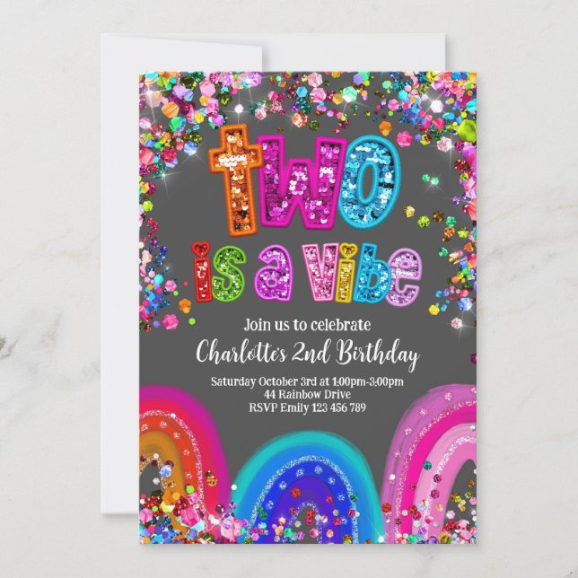 Convites Convidar as segundos aniversários do Grupo Glitter (Frente)