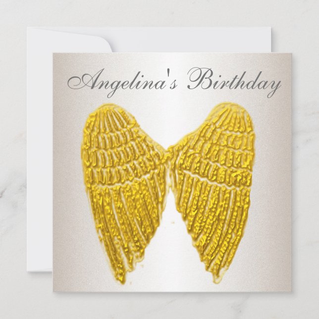 Convites Convidar Asas Douradas (Frente)