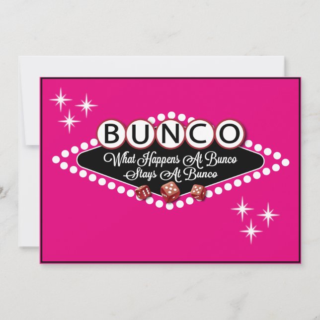 Convites Convidar Bunco Estilo Vegas (Frente)