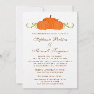 Convites Convidar Casamento outono de pumpkin Swirls