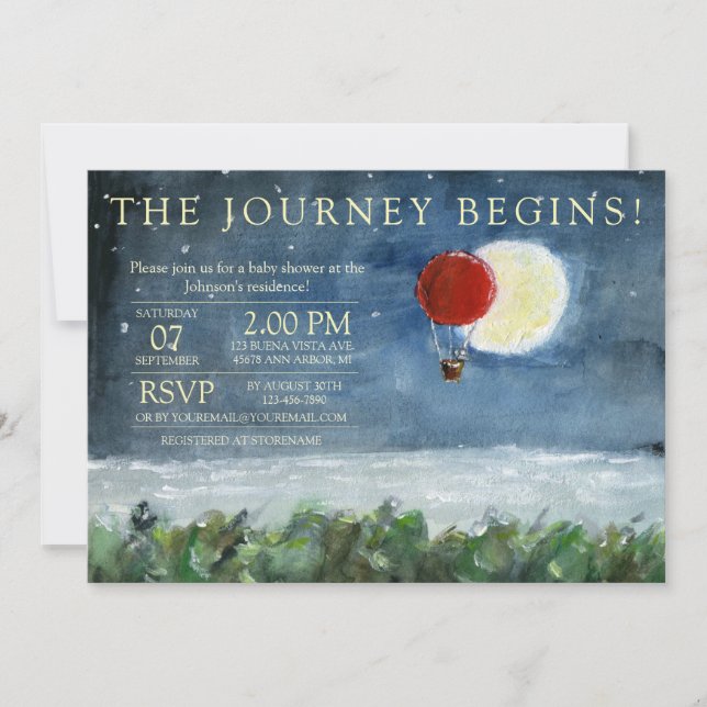 Convites Convidar Chá de fraldas Moon Eclipse (Frente)