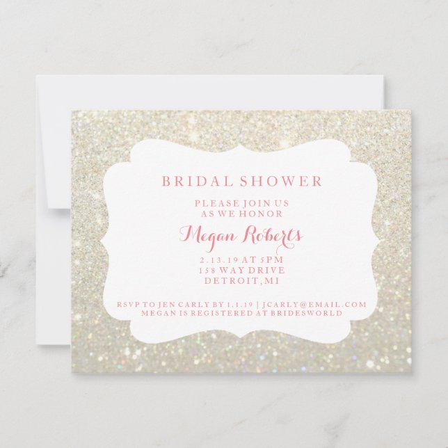 Convites Convidar - Chá de panela branco Dourado com Fab no (Frente)