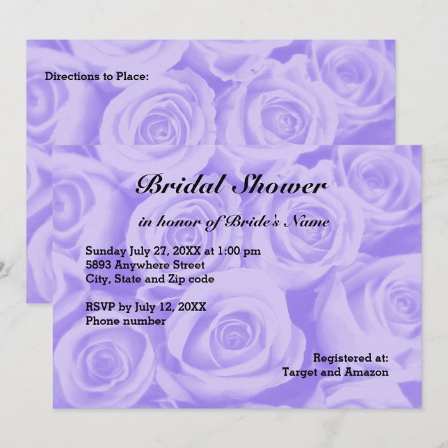 Convites Convidar Chá de panela de Fundo Rosa Azul Claro (Frente/Verso)