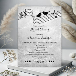 Convites Convidar Chá de panela de Música Preta e Branca