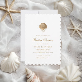 Convites Convidar Chá de panela Dourado da Seashell & Pearl
