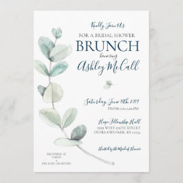 Convites Convidar Chá de panela Eucalyptus Modern Watercolo