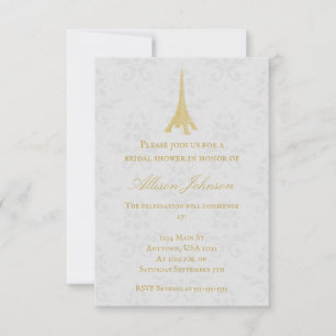 Convites Convidar Chá de panela para Damasco da Torre Eiffe