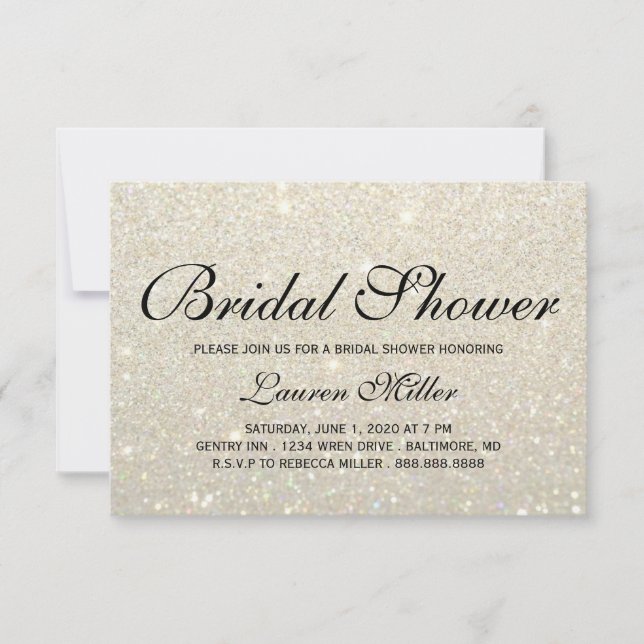 Convites Convidar - Chá Dourado Glit Fab Branco (Frente)