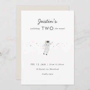 Convites Convidar Dois segundos aniversários Da Moon Space 