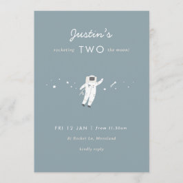 Convites Convidar Dois segundos aniversários Da Moon Space