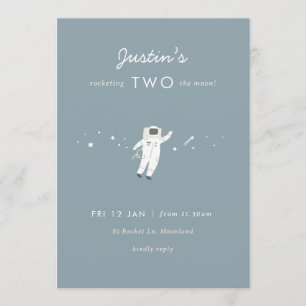 Convites Convidar Dois segundos aniversários Da Moon Space 