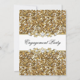 Convites Convidar Dourado para a Festa de noivado de cinzas