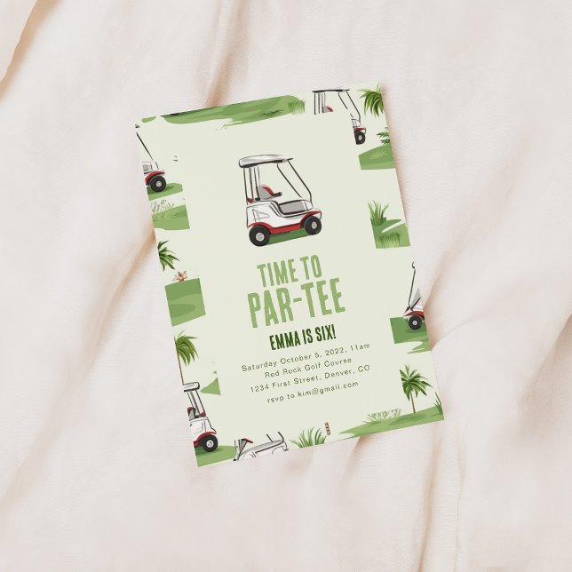 Convites Convidar Festa de aniversário de Golfe Par-Tee (Criador carregado)