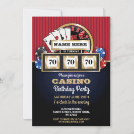 Convites Convidar Festa de aniversário Noite de Las Vegas C