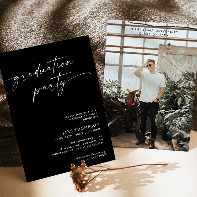 Convites Convidar Festa de formatura minimalista moderno (Criador carregado)