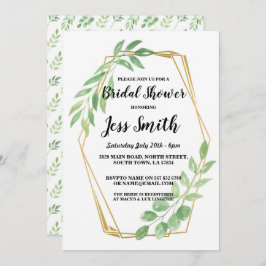 Convites Convidar Folhas de Quadro Dourado de Parte do chá 