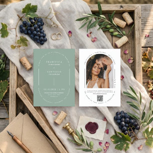 Convites Convidar Foto de Casamento de Código QR de Arch Ve