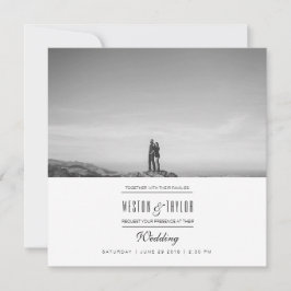 Convites Convidar Foto de Casamento Moderno e Mínimo