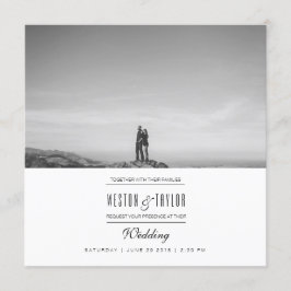 Convites Convidar Foto de Casamento Moderno e Mínimo