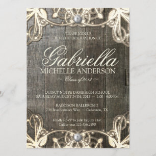Convites Convidar Foto De Graduação Rústica De Raça No 