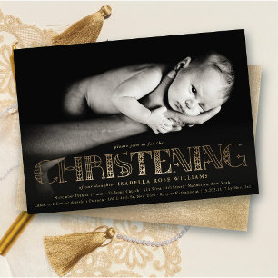 Convites Convidar Foto para o Boho Elegante Gold Foil Chris