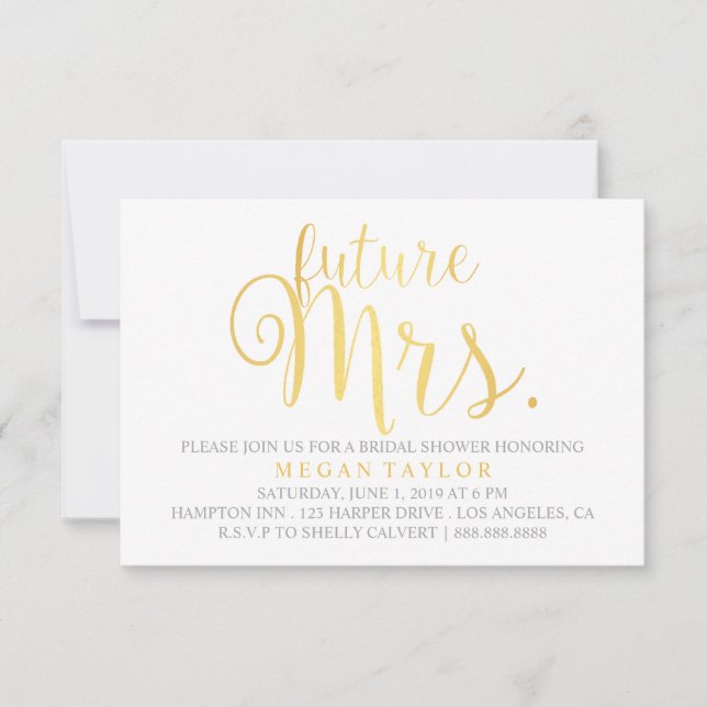 Convites Convidar - Futuro roteiro do Ouro Sra. Chá de pane (Frente)