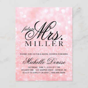 Convites Convidar - Lit Pink Glit Futuro Sra. Bridal