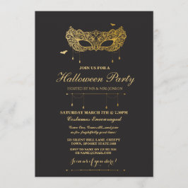 Convites Convidar o Mascarada de Máscara Negra Dourada do H