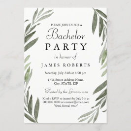 Convites Convidar o Partido de Bachelor Verde Simples Moder