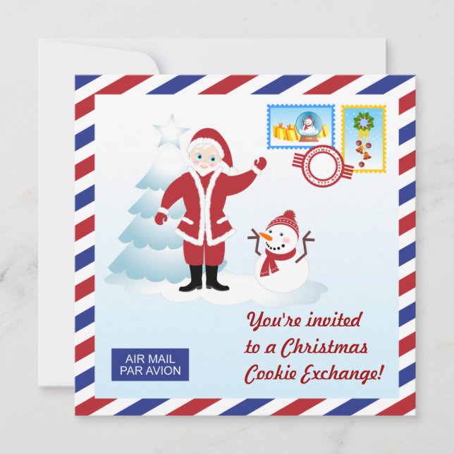 Convites Convidar papais noeis e biscoitos de Natal de bone (Frente)