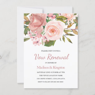 Convites Convidar para renovação de Rosa Dourado com Blush 