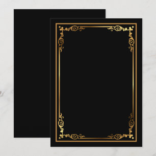 Convites Convidar Preto do Vazio Moderno com Borda Fragment
