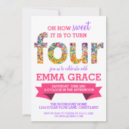 Convites Convidar Sprinkles de Festa de Aniversário do Tema