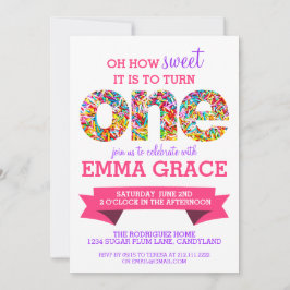 Convites Convidar Sprinkles De primeiro aniversario De Tema