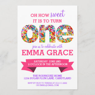 Convites Convidar Sprinkles De primeiro aniversario De Tema