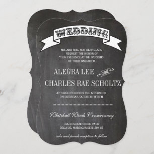 Convites Convidar Tipografia Vintage RUSTIC Chalkboard